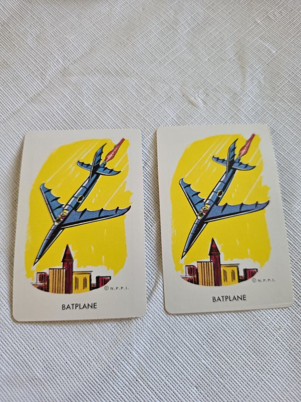 1966 BATMAN - Whitman Playing Cards - NPPI Batplane Set Of Two Cards